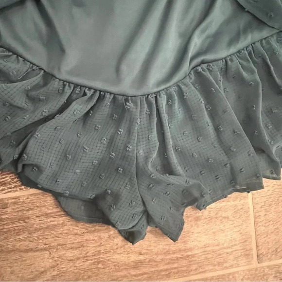 NWT Allison & Kelly Waist Tie Ruffle Hem Romper Size XL Teal Spaghetti Straps - Picture 6 of 12